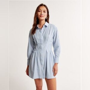 NWOT Abercrombie & Fitch Fitted Longsleeve Mini Shirt Dress XL